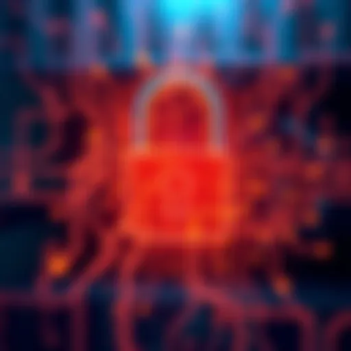 A digital lock symbolizing secure access control with zero-knowledge proofs technology, emphasizing privacy and identity protection.