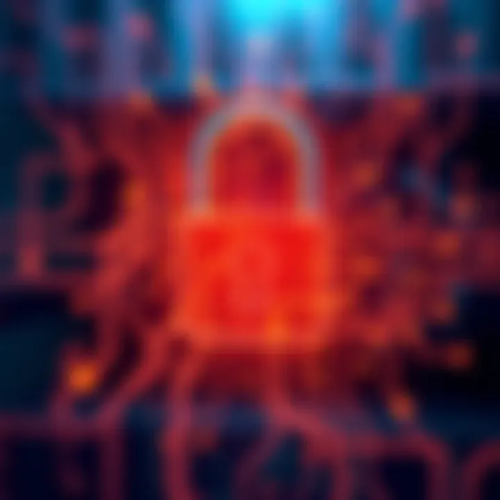 A digital lock symbolizing secure access control with zero-knowledge proofs technology, emphasizing privacy and identity protection.