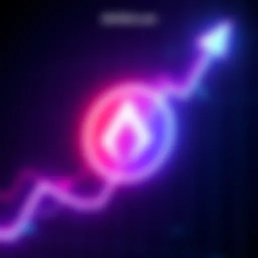 A visual representation of the Arbitrum logo alongside an upward trending graph, symbolizing a rise in value amid partnership talks with Robinhood.