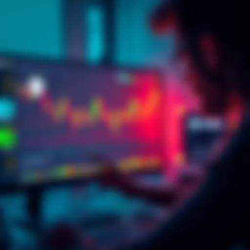 A beginner looking at a computer screen displaying cryptocurrency charts and app icons for Coinbase and Kraken
