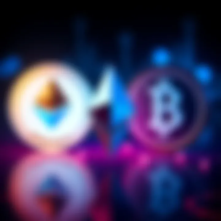 Coinbase and BlackRock logos in front of an Ethereum symbol, showing their silence regarding Ethereum's potential
