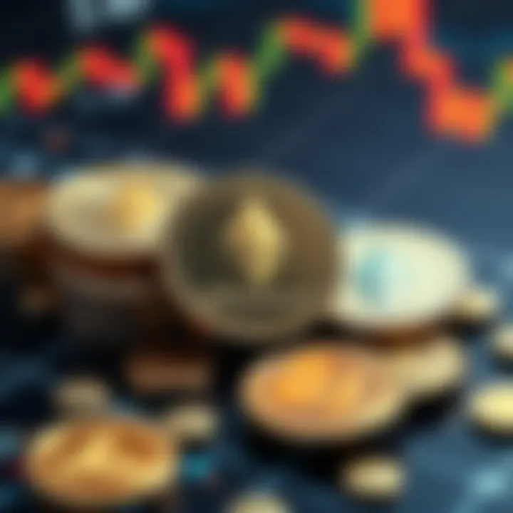 Bit Digital converts its treasury into Ethereum, representing a significant financial move worth $173 million, symbolized by Ethereum coins and financial charts.