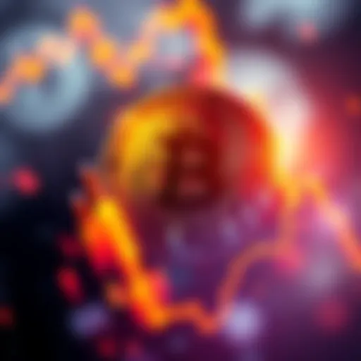 Bitcoin logo and chart showing rising values reaching an all-time high in USD