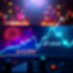 A graph showing Bitcoin's price rise above $110,000, with arrows indicating upward trends and a vibrant background.