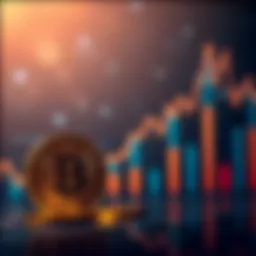 A Bitcoin symbol placed beside a rising financial chart, showing its influence on the economy.