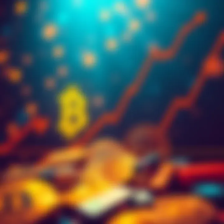 Illustration showing growth in Bitcoin investments, highlighting increased holdings over 640,000 BTC, with a graph and Bitcoin symbols in the background.