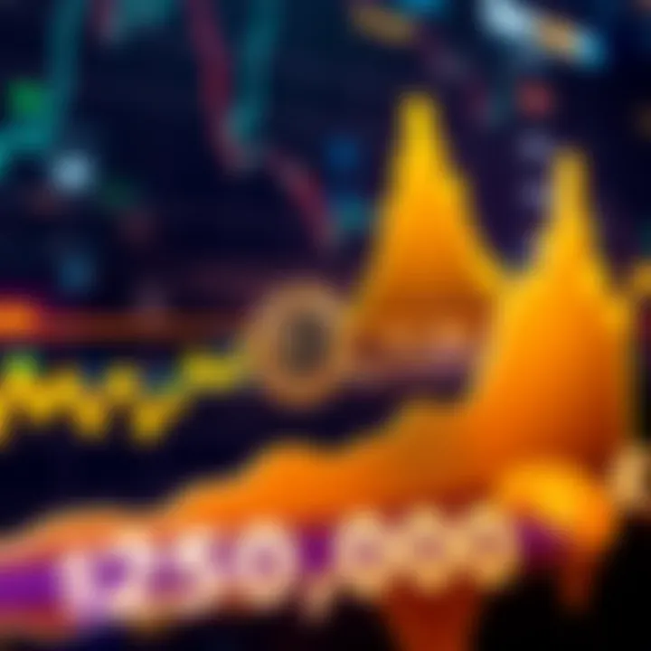 Graph showing Bitcoin price trend with an upward trajectory, indicating a target of $250,000
