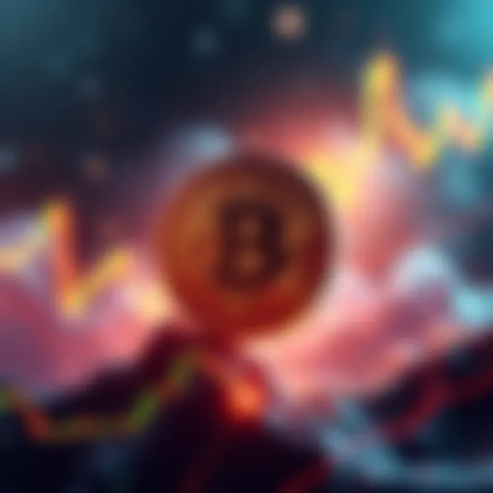 Graph showing Bitcoin price skyrocketing to an all-time high with market indicators