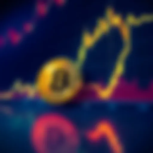 A Bitcoin price chart displaying a downward trend in volatility with stable price movements over time.