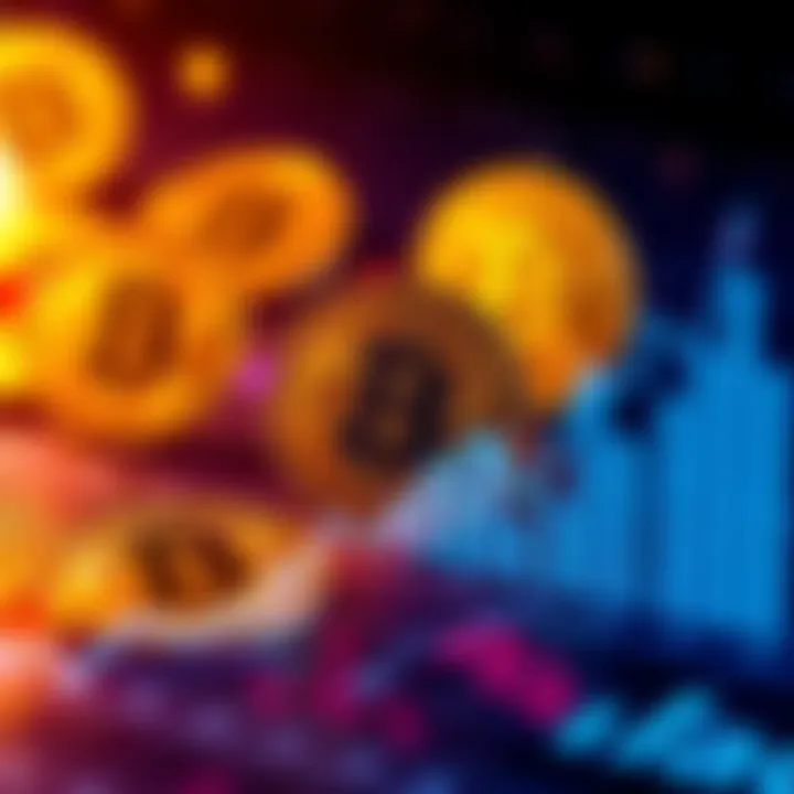 A visual of Bitcoin symbols with rising graphs and contrasting opinions from critics and supporters