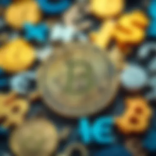 A Bitcoin symbol surrounded by various fiat currency symbols, representing the contrast between Bitcoin and traditional money systems.