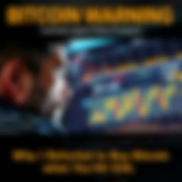 A person looking at a graph showing Bitcoin price fluctuations with concerned expression