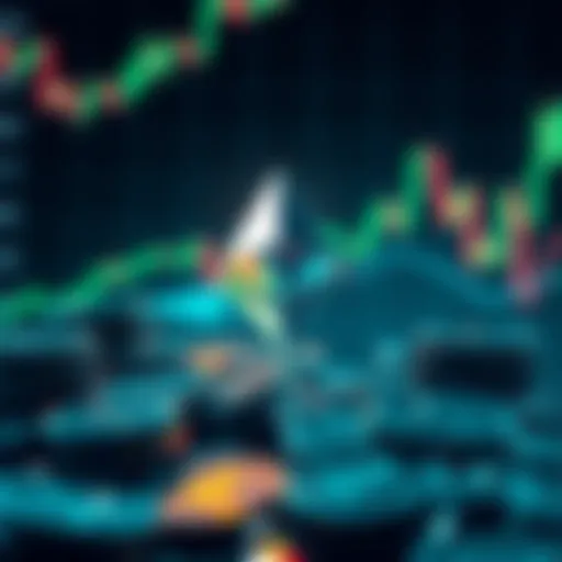 Bitmine Immersion Technologies logo with Ethereum coins in the background, showing a stock chart trending downwards