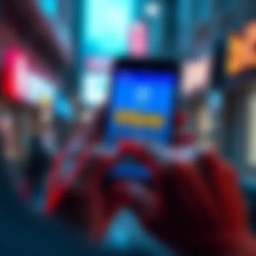 A person looking at a smartphone displaying BitPay's interface while considering privacy options.