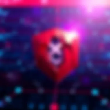 Brave browser logo with a digital domain background, symbolizing the launch of its onchain domain for a decentralized internet