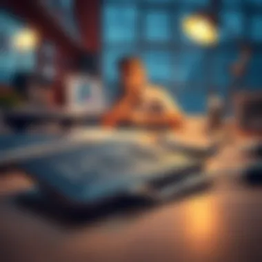 A broken hardware wallet lying on a desk with a worried person in the background