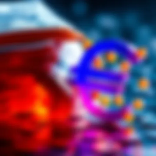 A visual showing traditional cash alongside a digital euro symbol, highlighting the balance between physical and digital currencies