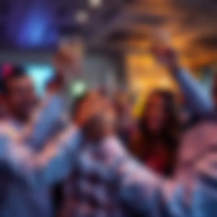 A group of happy investors raising glasses in celebration, symbolizing success and achievement in their long-term investments.