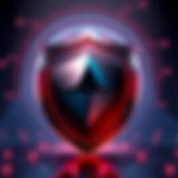 Illustration showing a shield symbolizing Monero's privacy features, with a logo of Chainalysis in the background indicating tracking limitations.