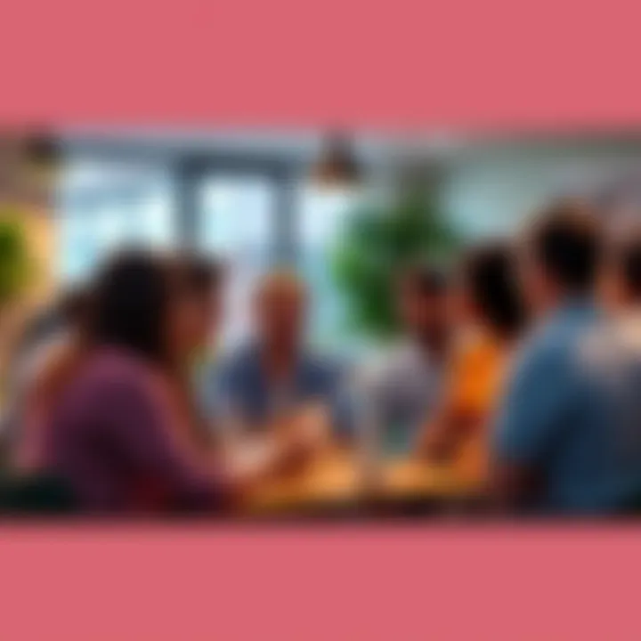 A group of people engaging in a lively discussion, sharing ideas and insights in a casual setting.