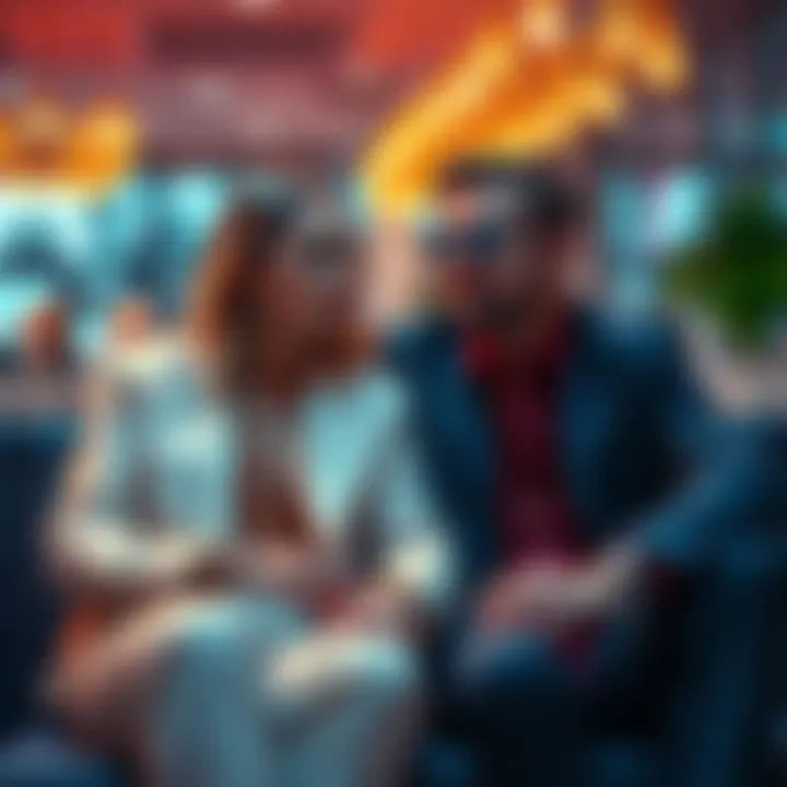 A couple sitting close together, with one partner dressed in luxury attire and the other in casual clothes, symbolizing financial motivations in relationships.