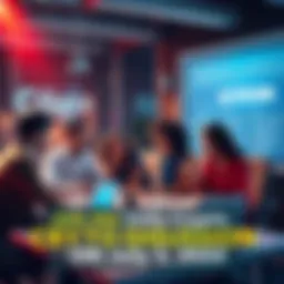 A group of people engaged in a discussion about cryptocurrency, with laptops and notes around them, highlighting the importance of safe trading practices.