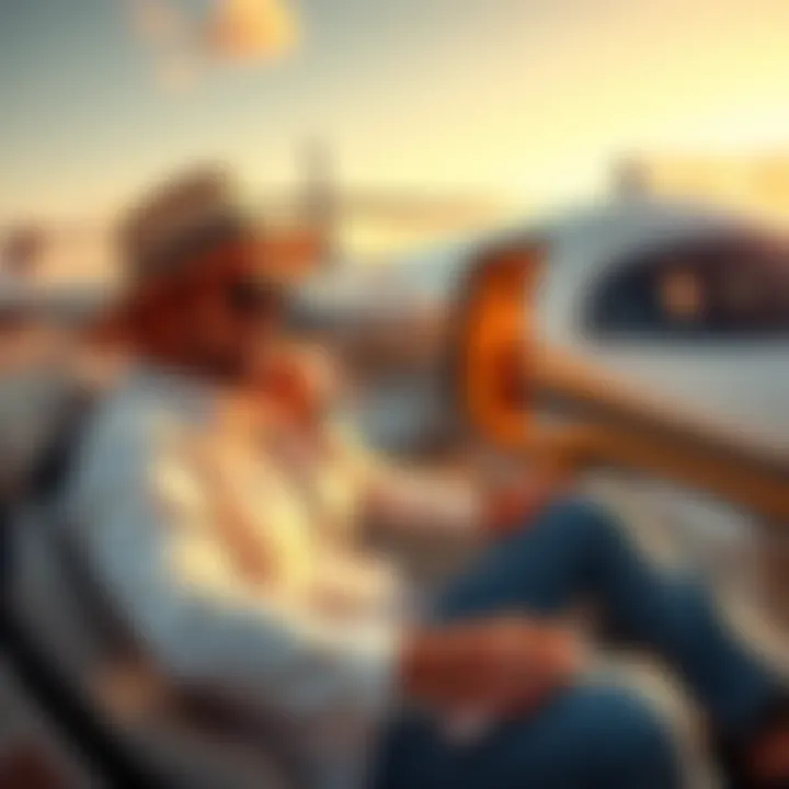 A crypto millionaire enjoying luxury travel with a private jet and high-end destinations, showcasing wealth and success in cryptocurrency investments.