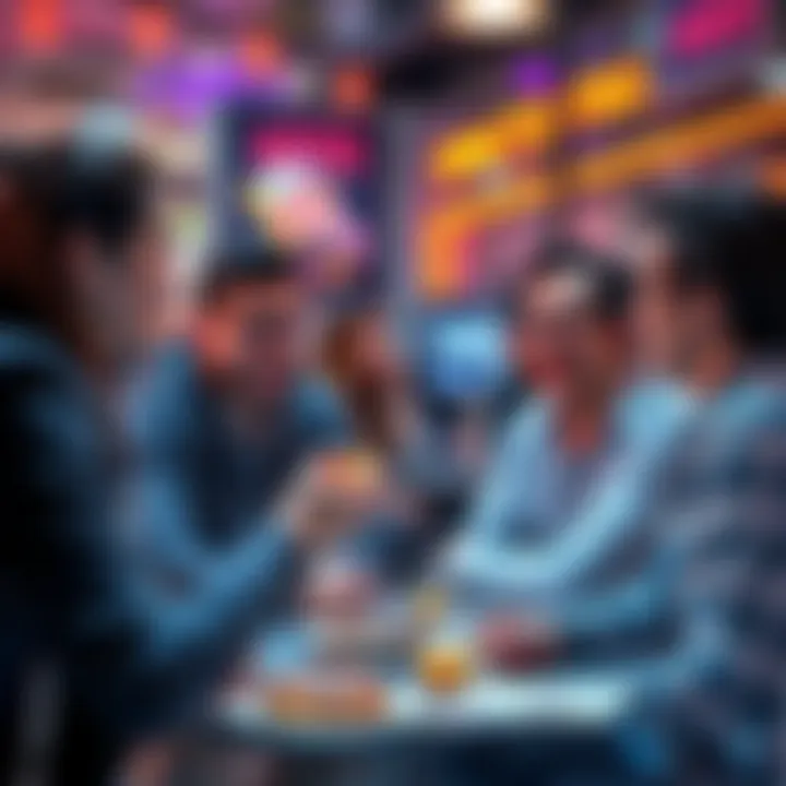 People engaging in a discussion about cryptocurrency and donuts in a casual setting