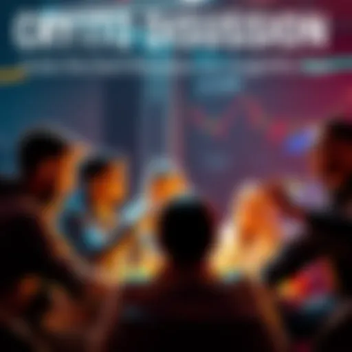 A group of people engaging in a lively discussion about cryptocurrency trading, sharing tips and insights.