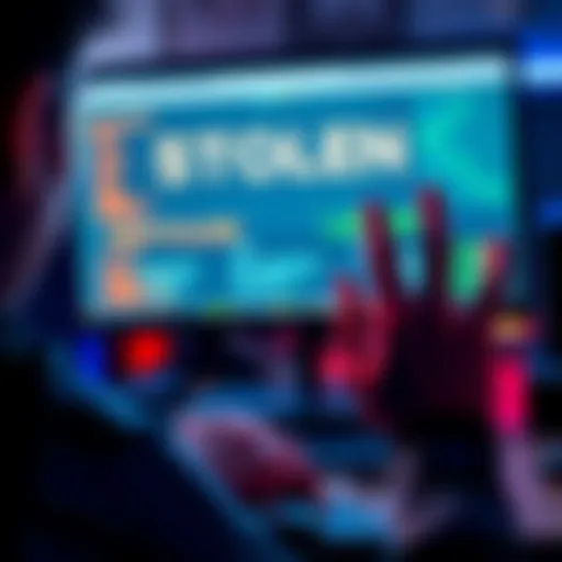 A shocked person looking at a computer screen showing a missing cryptocurrency balance, with a Ledger Nano S device on the desk.