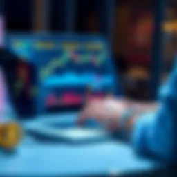 A person analyzing cryptocurrency charts and graphs on a laptop while planning investment strategies for the upcoming years.