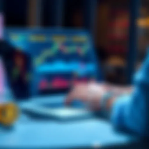 A person analyzing cryptocurrency charts and graphs on a laptop while planning investment strategies for the upcoming years.