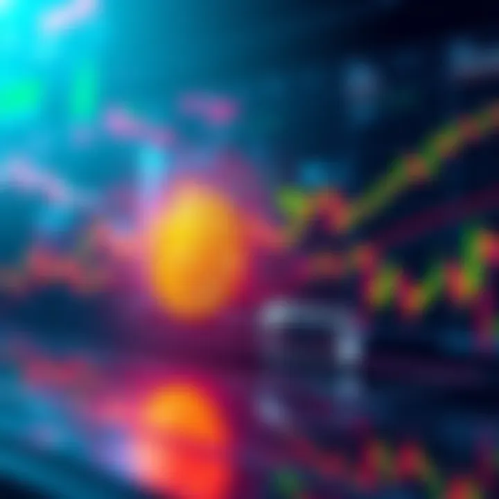 A visual representation of cryptocurrency market trends with fluctuating graphs and charts, showcasing the volatility of Bitcoin and altcoins.