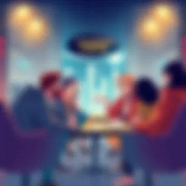 An illustration depicting key trading tips and safety warnings for cryptocurrency traders discussing in a forum setting