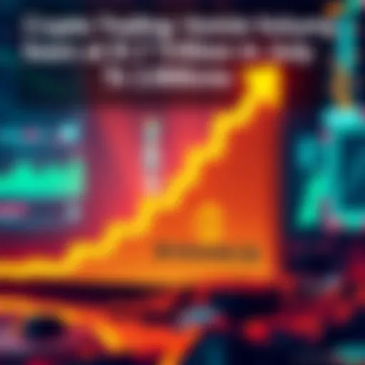 Graphic showing an upward trend in crypto trading volume with Binance logo