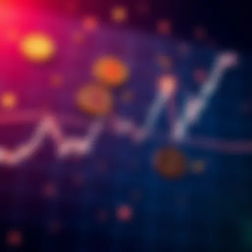 A graph showing price fluctuations of solid tech coins and meme coins, highlighting their contrasting movements.