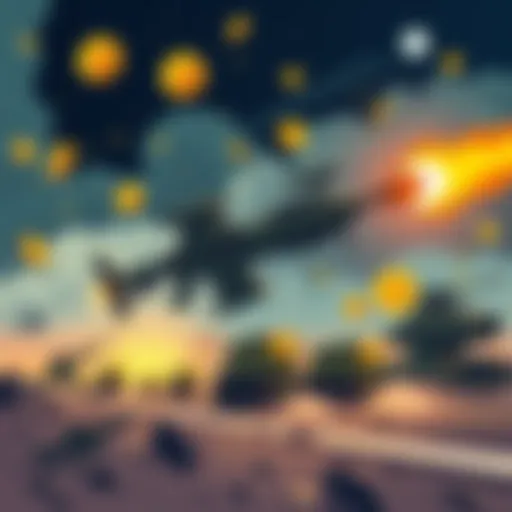 Illustration showing cryptocurrency symbols and military imagery to represent the link between crypto and weapons programs in sanctioned states.