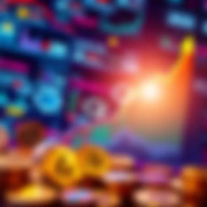 A digital display of various cryptocurrencies with a rising graph, symbolizing the growth of crypto in the economy.