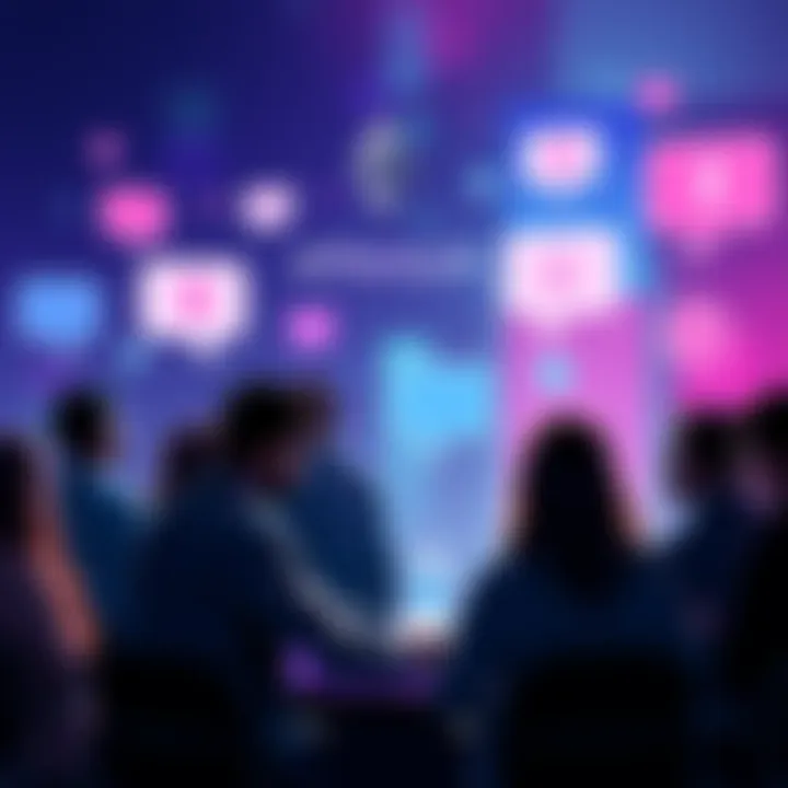 People engaging in a discussion about Ethereum and cryptocurrency initiatives, with speech bubbles and crypto symbols in the background.