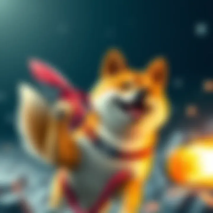 A cheerful Shiba Inu dog with a rocket, representing the enthusiasm of Doge fans for upcoming developments in 2025.