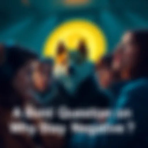Group of people expressing mixed feelings about Dogecoin, some showing negativity while others remain supportive, with Dogecoin logo visible in the background