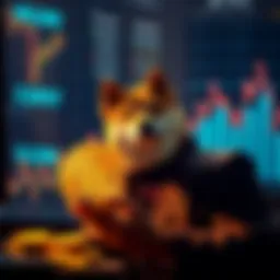 Investor analyzing Dogecoin performance on a chart with 40,000 coins in view, aiming to reduce average price to .2417