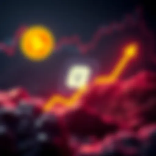 A graphic showing a rising Dogecoin trend with a Dogecoin logo.