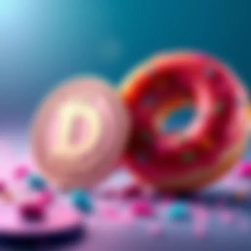 A visual representation of the DONUT coin beside a colorful donut, showcasing the connection between cryptocurrency and investment opportunities.