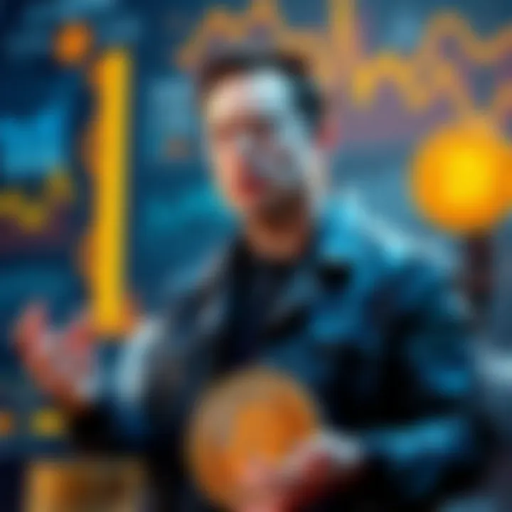 Elon Musk discussing Bitcoin and energy Elon Musk speaking about the importance of energy in Bitcoin's value creation, surrounded by charts and graphics related to cryptocurrency and energy sources