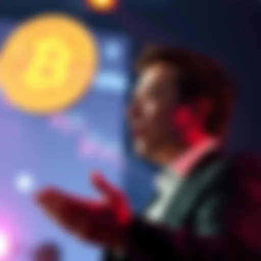 Elon Musk speaks onstage about the potential collapse of the U.S. dollar as Bitcoin rises