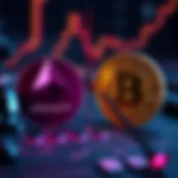 Comparison of ETH and BTC risks A graphic showing Ethereum and Bitcoin side by side, highlighting Ethereum's higher risk perception in investment strategies.