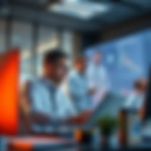 Institutional investors analyzing Ethereum charts and data in a modern office setting.
