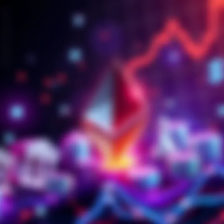 A graphic showing Ethereum logo merging with traditional finance symbols like banks and stocks, symbolizing the shift of finance on-chain.
