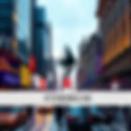 A modern financial district with Ethereum logos and crypto symbols highlighting its influence on Wall Street.